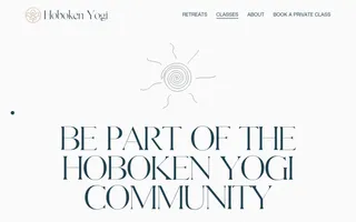 Hoboken Yogi homepage website preview