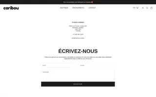 Caribou homepage website preview