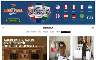 Highsnobiety homepage website preview