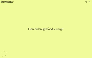 Preferable Future of Food homepage website preview