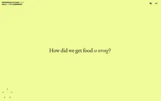 Preferable Future of Food homepage website preview