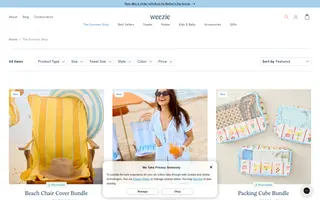 Weezie homepage website preview