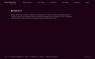 Stephen Hamilton Productions homepage website preview
