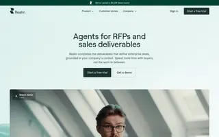 Realm homepage website preview