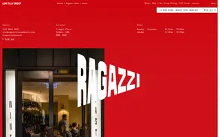 Ragazzi Wine + Pasta homepage website preview