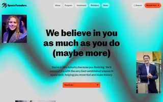 Space Founders homepage website preview