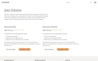 Odorne homepage website preview