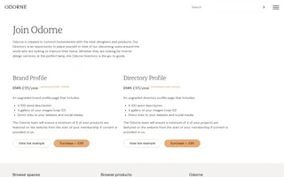 Odorne homepage website preview