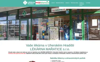 Lékárna Mařatice homepage website preview