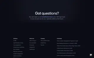 Better Stack homepage website preview