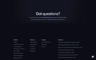 Better Stack homepage website preview