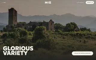 H+I Adventures homepage website preview