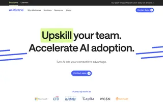 Multiverse homepage website preview