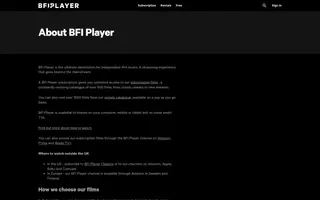 BFI Player homepage website preview