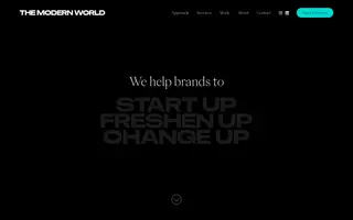 The Modern World homepage website preview