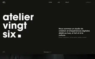 Atelier 26 homepage website preview