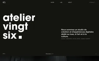 Atelier 26 homepage website preview