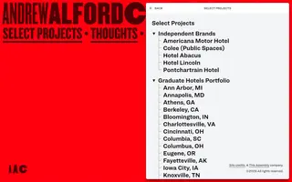 Andrew Alford Creative homepage website preview