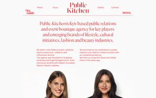Public Kitchen homepage website preview