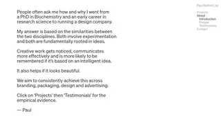 Paul Belford homepage website preview