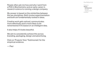Paul Belford homepage website preview