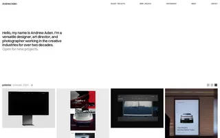 Andrew Aden homepage website preview
