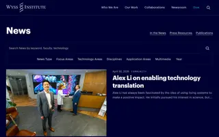 Wyss Institute homepage website preview