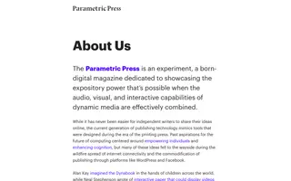 Parametric Press homepage website preview