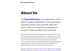 Parametric Press homepage website preview