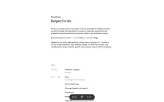 Stuart Regan homepage website preview