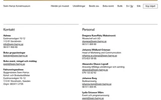 Sven-Harry Art museum homepage website preview