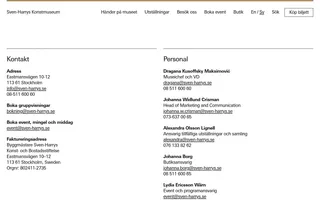 Sven-Harry Art museum homepage website preview