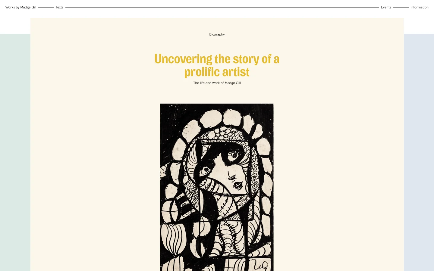 Works by Madge Gill Blog / Article desktop website screenshot