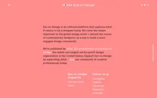 Eye on Design homepage website preview
