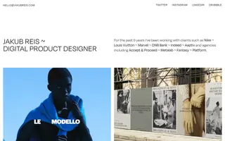 Jakub Reis homepage website preview