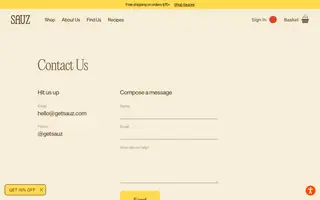 Sauz homepage website preview
