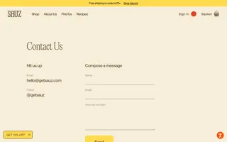 Sauz homepage website preview