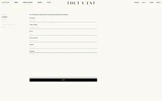 Tout Y Est homepage website preview