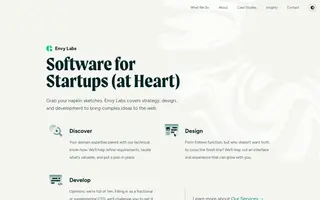 Envy Labs homepage website preview