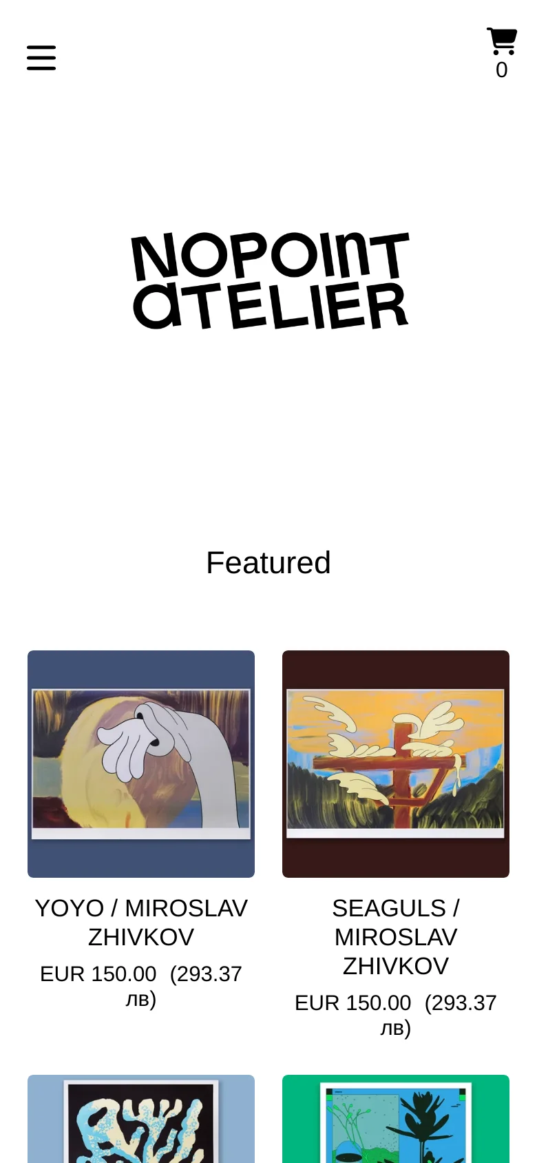 Nopoint Atelier homepage mobile website screenshot