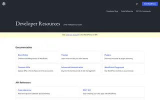 WordPress Developer Resources homepage website preview