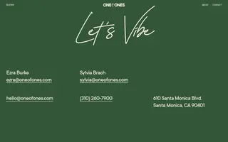 One Of Ones homepage website preview