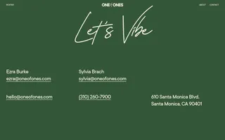 One Of Ones homepage website preview