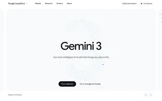Gemini homepage website preview