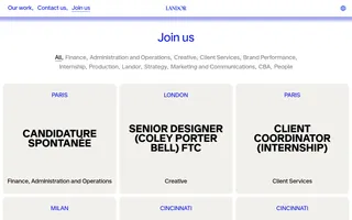 Landor homepage website preview