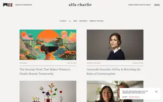 Alfa Charlie homepage website preview