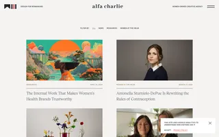 Alfa Charlie homepage website preview