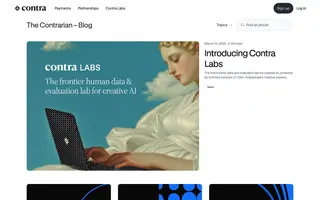 Contra homepage website preview