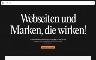 Arne Zoudlik homepage website preview