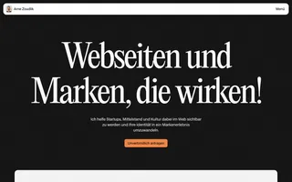 Arne Zoudlik homepage website preview